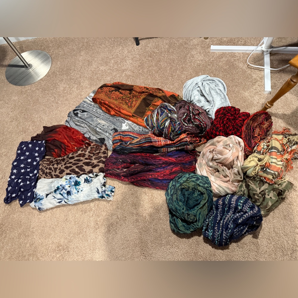 Multicolor Patterned Scarves Set Of 17 - image 1